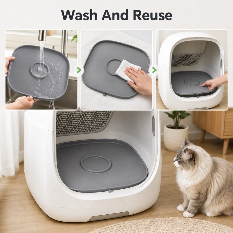 Silicone Litter Box Mat for Automatic Self-Cleaning Cat Litter Boxes