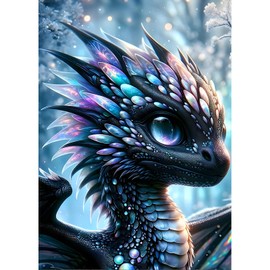 DPHERO DIY Dragon Diamond Painting Pictures for Adults Beginners, 5D Colourful Dragon Diamond Painting Set, DIY Fantasy Round Stones Diamond Art Kits, Diamond Painting for Home Decor 30 x 40 cm