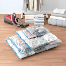 Retoo Pack of 10 Vacuum Bags in 2 Sizes - Reusable Storage Bags (50 x 60 & 70 x 100 cm), with Airtight Valve, Ideal for Clothes, Bedding, Pillows & Travel - Space Saving & Waterproof