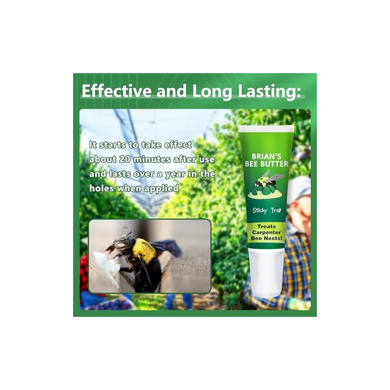 Carpenter Bee Traps for Outside, Brain's Bee Butter, 4 Pack