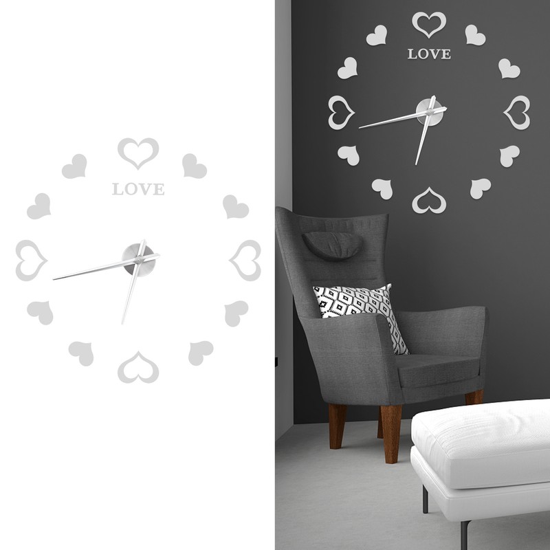 Innovative DIY Wall Clock Acrylic Mirror Surface Wall Sticker Clock