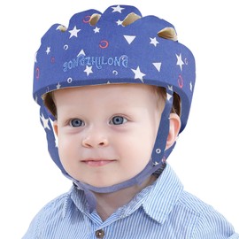 IULONEE Baby Head Protector Baby Protection Helmets Infant Walking Protective Cap Adjustable Baby Crawling Helmet Baby Safety Helmet Protective Baby Helmet for Kid Learning to Walk (Starry Blue)