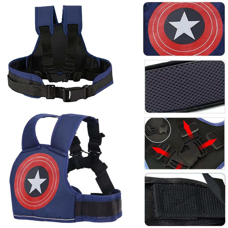CEASELESLY Children's Motorcycle Belt, Adjustable Motorcycle Strap, with 4-in-1 Buckle,