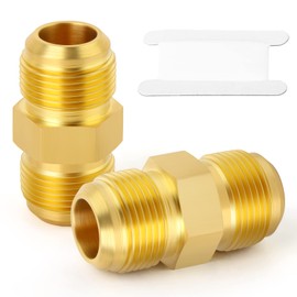 GASHER 5PCS Metals Brass Tube Fitting, Half-Union, 1/2" Flare x 1/2" Flare Male Pipe Fittings