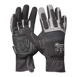 Gebol Master Shock 1 Pair Work Gloves with Extra Padding and Reinforcements, Breathable Synthetic Leather and Neoprene Assembly Gloves, Size XXL, Black