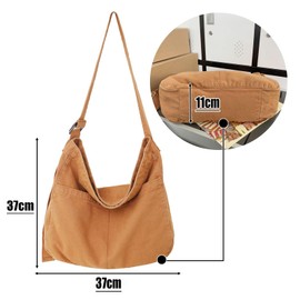 X SIM FITNESSX Unisex Shoulder Bag Canvas Bag Oxford Shoulder Bag Women's Shopper Bag Fashion Fabric Bag for Everyday / Office / School / Travel, brown, Retro