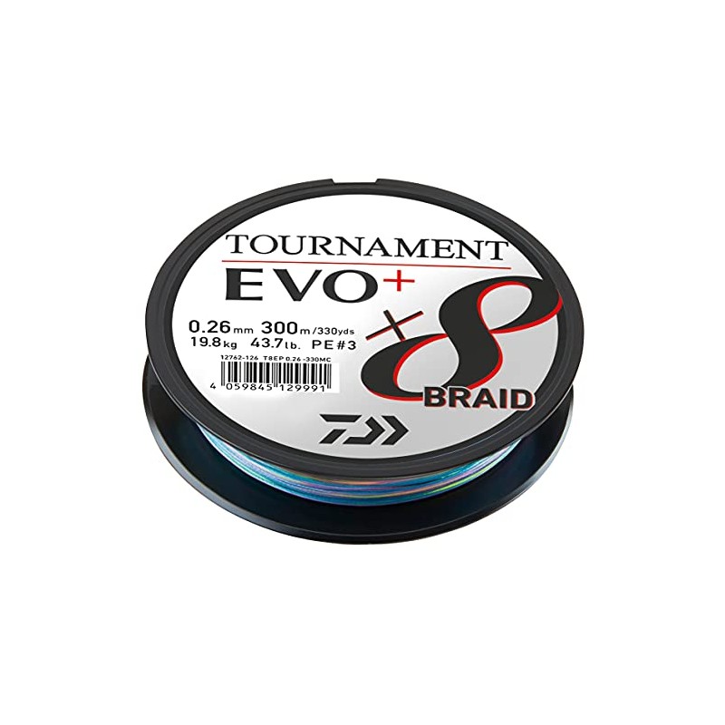Daiwa Tournament x8 Braid EVO+ 0.30 mm, 23.4 kg/51.6 lbs,