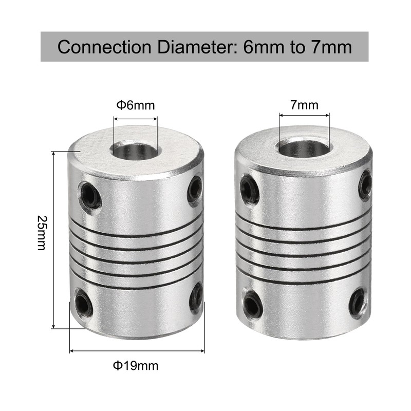 QUARKZMAN Pack of 5 Aluminium Alloy Shaft Coupling 6 mm