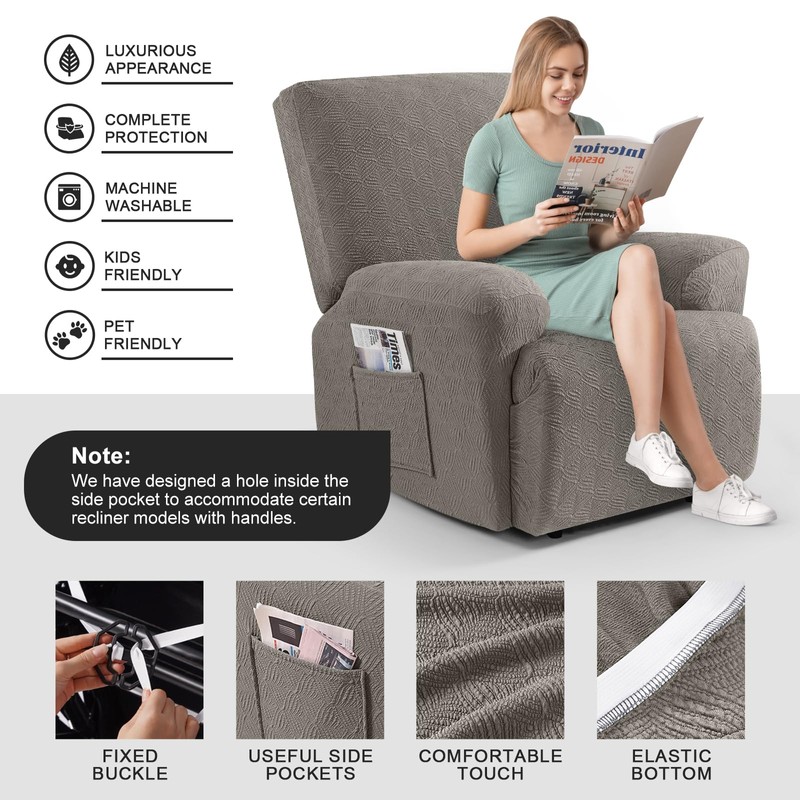 Timeles Extra Wide Recliner Chair Cover Reclining Couch Cover Sofa