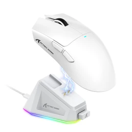 ATTACK SHARK X11 Ultra-Light Triple Mode Gaming Mouse PAW3311 Optical Sensor 22K DPI 5 programmable Buttons with Magnetic Charging Stand for PC/Mac White