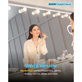 Sunco 12 Pack Vanity Globe Light Bulbs G25 LED for Bathroom Mirror 40W Equivalent 6W, 6000K Daylight Deluxe, Dimmable, 450 LM, E26 Base, Round Frosted Decorative Bulb, UL