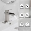 BWE Waterfall Bathroom Faucet Brushed Nickel with Pop Up Drain