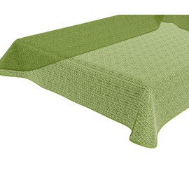 BEAUTEX Tokio Soft Foam Tablecloth with Piping Band, Garden, Balcony, Patio, Camping, Choice of Sizes and Colours, Square, 110 x 140 cm, Light Green
