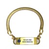 Pre-Engraved Gold Plated Chevron Pattern "Seizure Disorder" Medical ID Bracelets