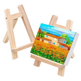 Mini Wooden Easels, Small Easel, Canvas Stand, Foldable, Compact Easel, for Pictures, Business Cards, Painting Crafts, 15 x 20 cm, Pack of 2