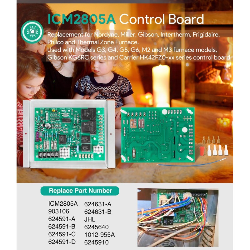 ICM2805A Furnace Control Board Replacement for Nordyne 903106 and 624631