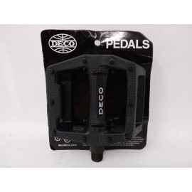DECO BMX PC Pedals Black 9/16" Nylon Plastic w/ Chromoly Spindle Freestyle