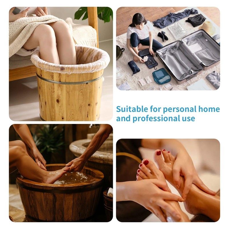 100pcs Pedicure Liners Disposable - Plastic Footbath Spa, Soak Liner