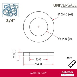 Schläfer 182830 | High Temperature Flat Hydraulic Seals Blue FASIT 3/4-2mm Plumbing, Fittings, Taps, Boilers, Gas, Heating and Solar Systems. Pack of 10