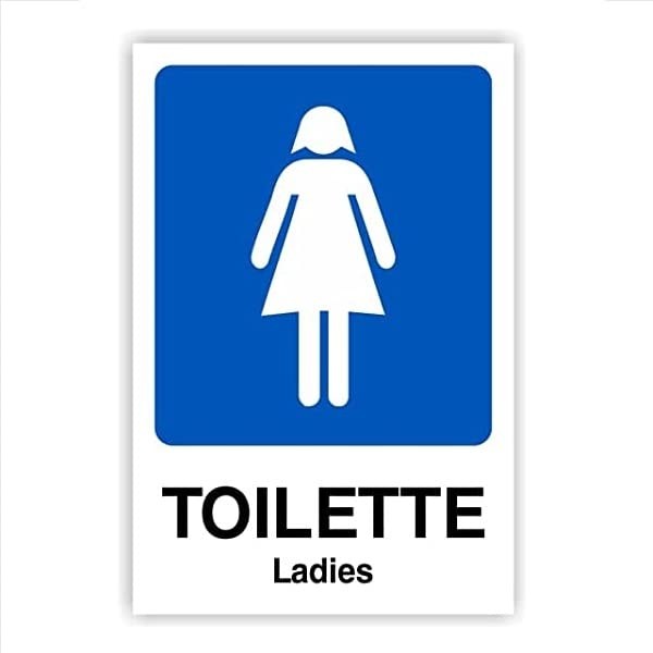 TLDSHOP® - Aufkleber Toilette - selbstklebende Schild aus weichem PVC