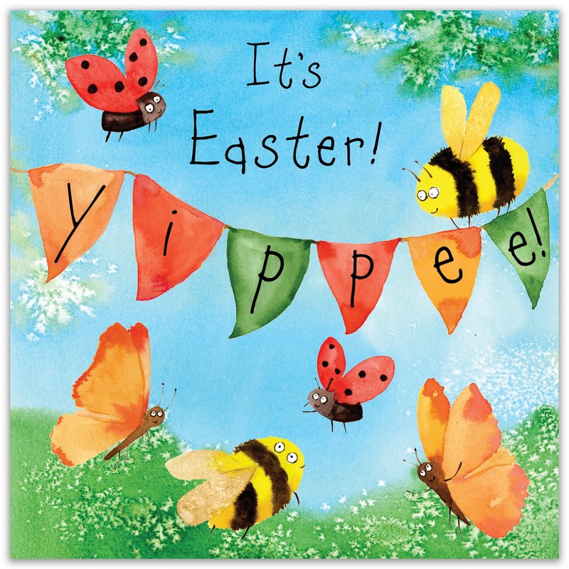 Twizler Easter Cards Pack of 12 - Bees & Ladybirds