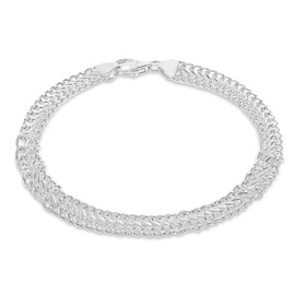 Tuscany Silver Solid Fancy Curb Bracelet of 19 cm/7.5-inch