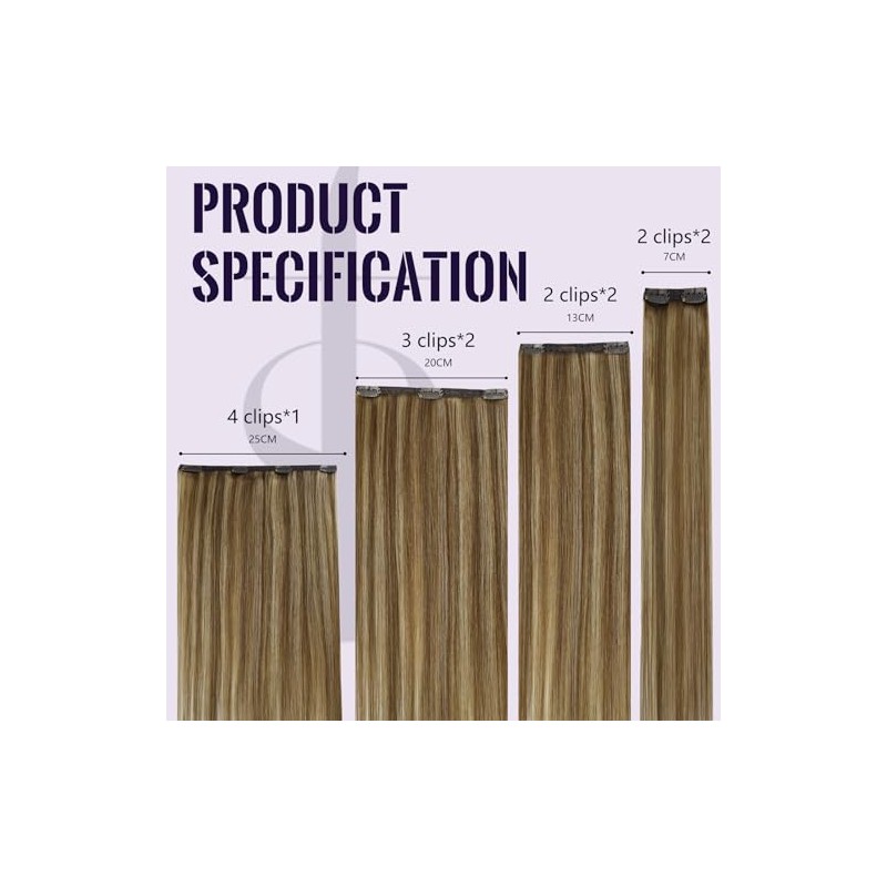 Fshine Extensiones Clip 35 cm 120 g 7 pcs Cabello