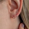 925 Silver Basic Slim Mini One Touch Ring Earrings Gift