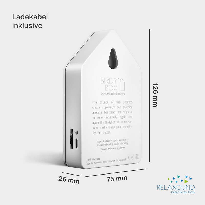 RELAXOUND Original Birdybox Toffee Terrazzo - Modern Bird Singing Box