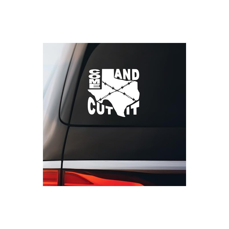 Come and Cut It Barbed Wire Texas State Abbott Sticker