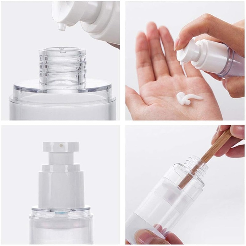 Clear Airless Lotion Pump Bottle Empty Cream Vacuum Lotion Bottle,8Pcs