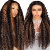 Highlight Deep Wave Lace Front Wigs Human Hair 26 Inch
