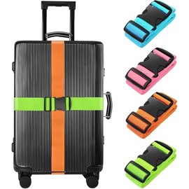 Luggage Straps For Suitcases,4Pcs Colorful Heavy Duty Suitcase Strap,Durable,Adjustable Suitcase Belts,Secure Your Luggage For Air Travel,Camping & Road Trips,Ideal For Frequent Flyers&Family Holidays