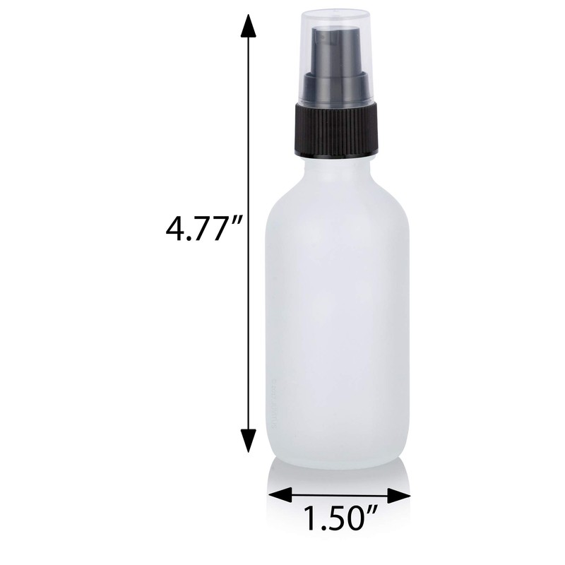 JUVITUS 2 oz Frosted Clear Glass Boston Round Bottle with