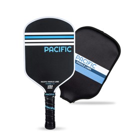 PACIFIC PADDLE LABS Patrol 1.0 Pickleball Paddle, Fiberglass, 13MM, USAPA Approved Pickleball Racket, Carbon Abrasive Grit Texture, Max Spin, Comfort Grip, Polypropylene Core (Black with Cover)