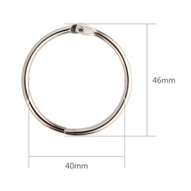 FEPITO 15 Pack 1.8 Inch Diameter Book Loose Leaf Binder Rings Key Keychain Rings, Silver Index Card Rings