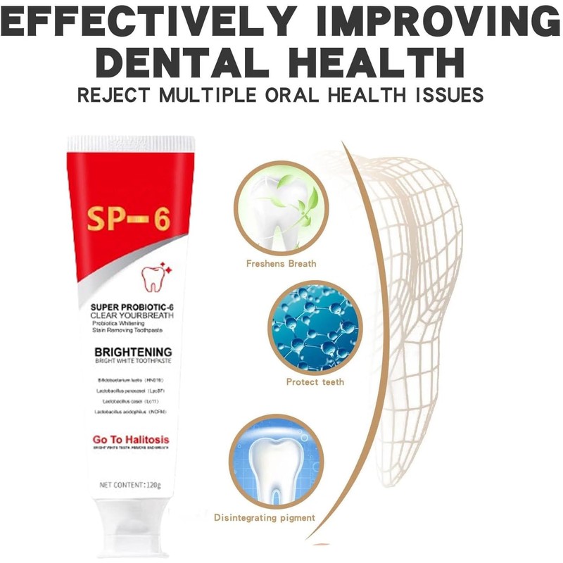 SP-6 Ultra Whitening Toothpaste, Toothpaste Sp-6 Brightening, Probiotics Bright White