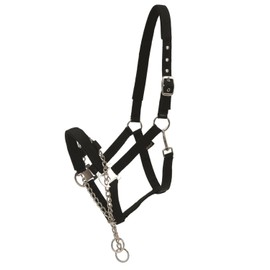 HorseGuard Halter with Chain Black Control Halter with Chain Stallion Halter