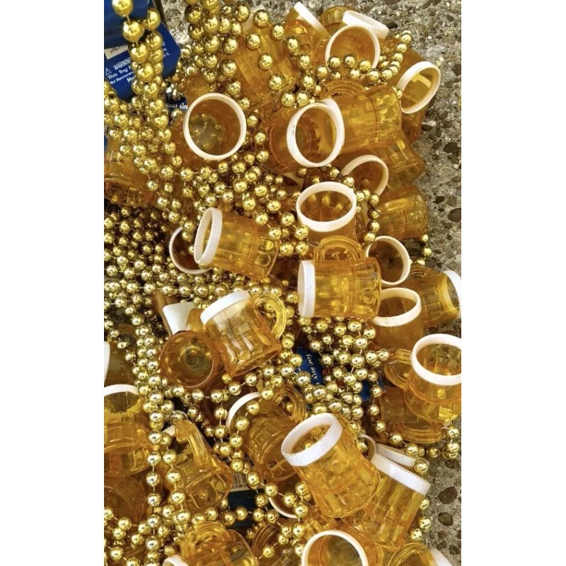 Unbranded Beer Mug Mardi Gras Party Bead Necklace ~ 3