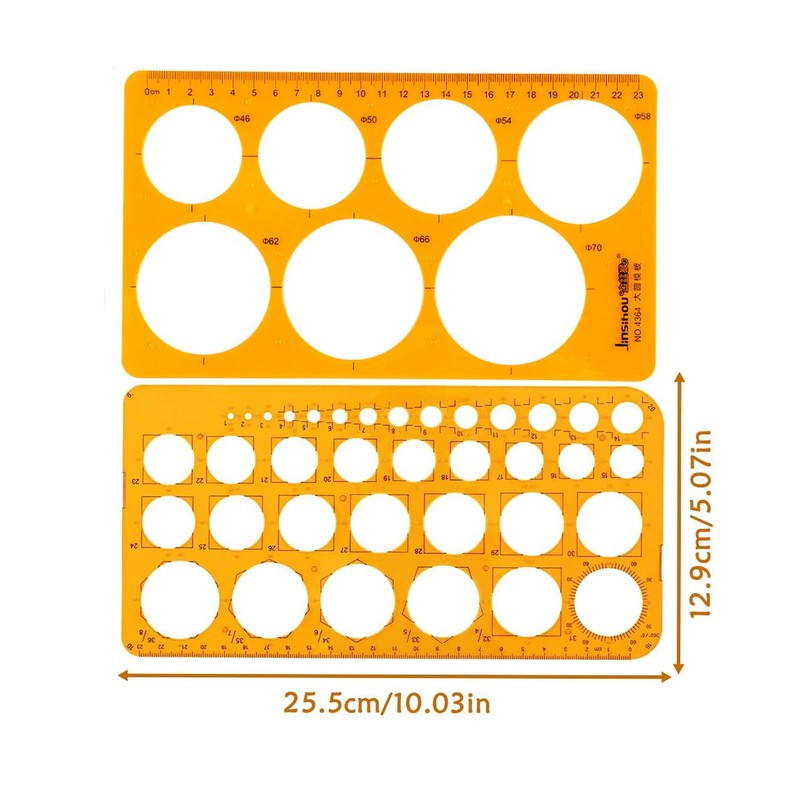Circle Stencil Template,2 pcs Circle Template Drawing Stencil with 36