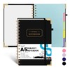 Koogel 5 Subject Spiral Notebook with Tabs, A5 Composition Notebook