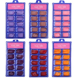 600pcs False Nail Tips Full Cover Pure Color Fake Nail Art Tips ABS Manicure Tool