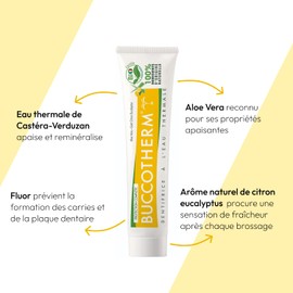 BUCCOTHERM | [Full Protection Toothpaste Lemon Eucalyptus] | Certified Organic | Soothes Gums | Protects | Remineralising | 100% Ingredients of Natural Origin | 3 x 75