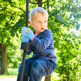 TOPWAYS Children's Garden Gloves for Age, 2 Pairs Children's Garden Yard Gloves, Camping Beach Combing Gloves, Safety Work Gloves (2 Pairs of Blue Gloves, S for Age 3 to 6)