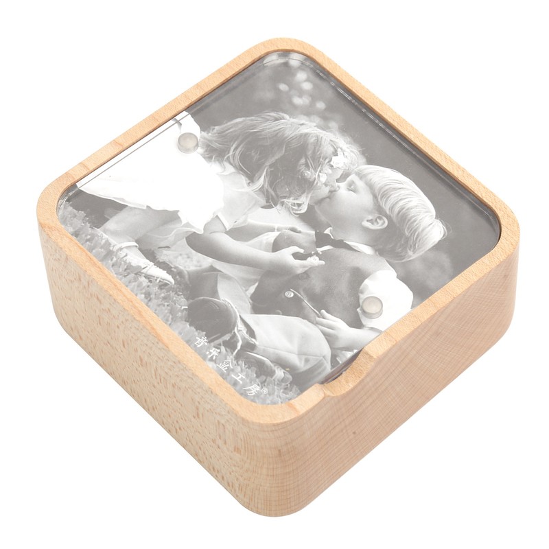 Music Box Gravity Sensor Wooden Photo Frame Musical Box for