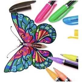 48 Plumas De Gel Colores Neon Pastel Fluorescentes Arte Dibu                                                                                          
