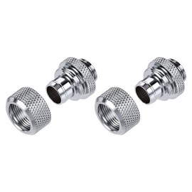 sourcing map Hose Fitting Quick Connector Set G1/4 for Water Cooling System Silver 2pcs