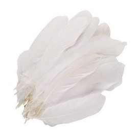 100PCS Pure White 6-9inches White Goose Feathers Kindergarten DIY Crafts Accessories Large Feather Home Wedding Birthday Xmas Party Stage Pomp Props Flower Decoration Supply