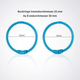 Pack of 60 Book Rings Book Binding Rings Key Rings Colourful Binder Rings 30 mm Binder Rings Index Cards Rings Easy Assembly and Disassembly for Binding Photo Album Book Binding Multiple Colours