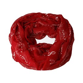 Round Scarf Music Line – A Great Gift For Musicians - red/white
